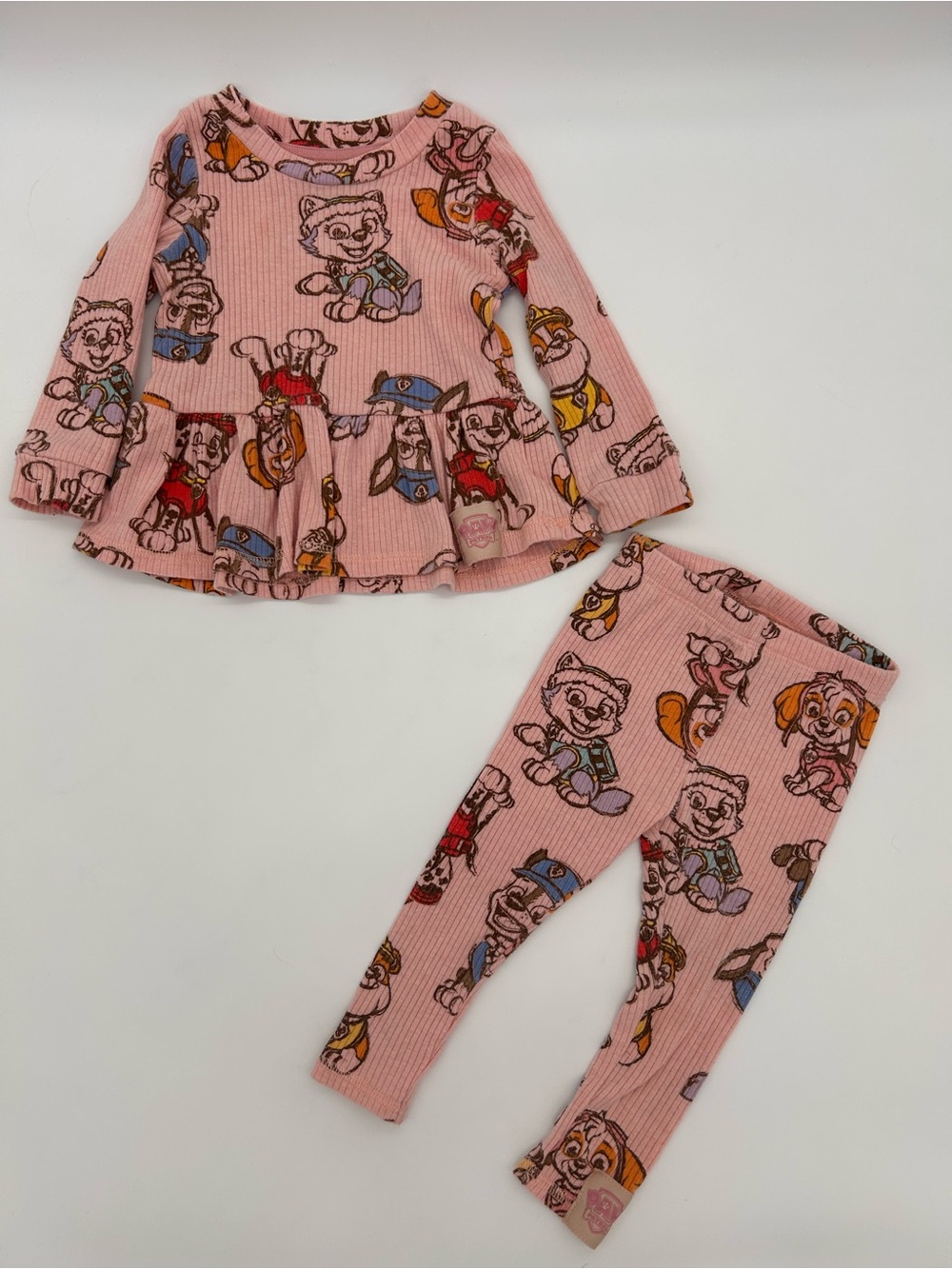Paw Patrol Pink Ribbed Character Top with Orange Accents